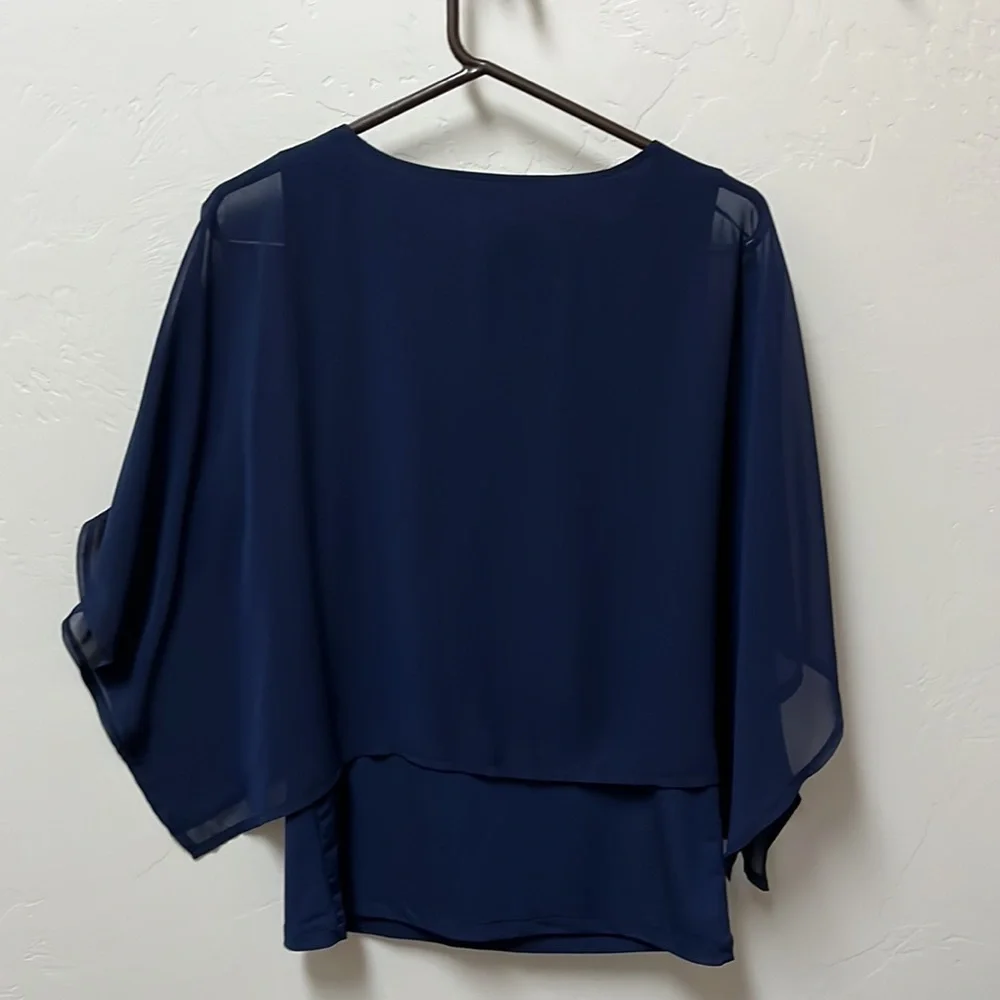 Chicos dressy navy top. Size small. Fully lined. New with tags - Picture 6 of 7